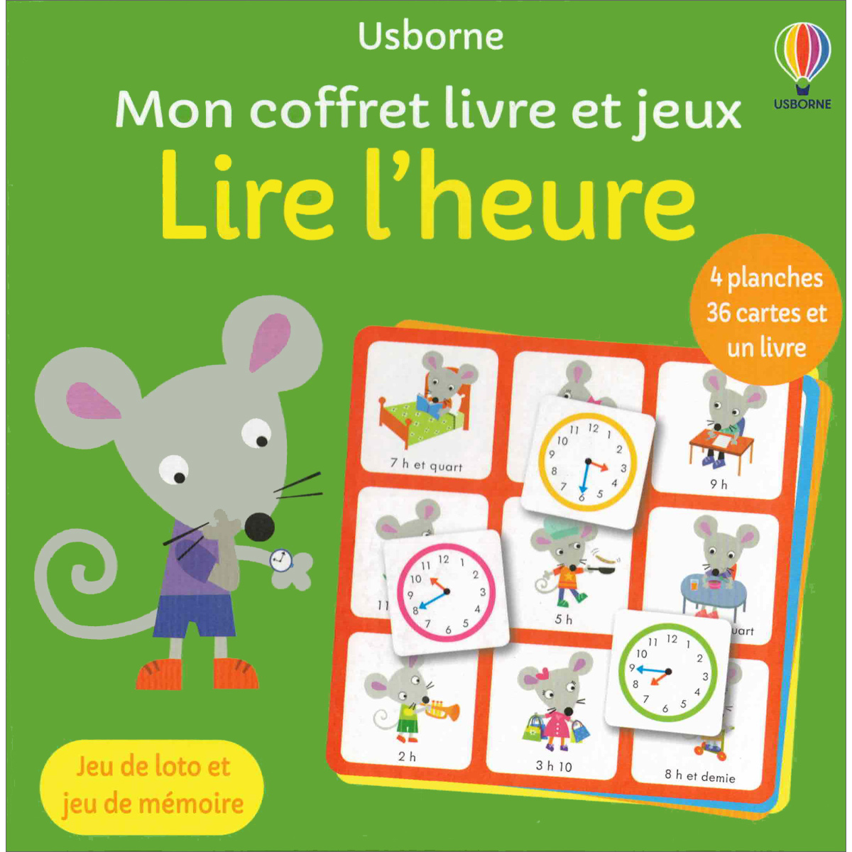 Usborne Mon coffret livre et jeux: Lire l'heure - Little Linguist